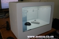 22인치 턴테이블 적용 투명 lcd 쇼 케이스